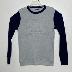 725 Originals Men’s Long Sleeves Medium Thick Gray/Navy T Shirt Size L